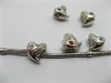 20 Alloy Heart Thread European Beads with Rhinestone pa-m45
