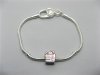4Pcs Sliver Heart Clasp European Bracelet 19cm ac-str217 4Pcs Sliver Heart Clasp European Bracelet 19cm ac-str217