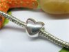 10 Silver Plated Heart Thread European Beads ac-sp529 10 Silver Plated Heart Thread European Beads ac-sp529