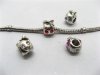 20 Nickel Plated European Thread Beads With Rhinestone 20 Nickel Plated European Thread Beads With Rhinestone