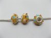 100 Yellow Lampwork Glass European Beads pa-g31