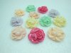 100 Flower Hairclip Headband Jewelry Finding Bead Mixed 35mm Dia