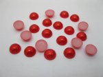 1000Pcs 10mm Red Semi-Circle Simulated Pearl Bead Flatback