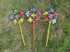 100 Exciting Plastic Windmill in 6-heads Flower Design
