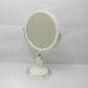 1X White Pedestal Oval Makeup Mirror Double Sided 3x Magnify