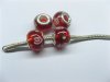 100 Red Round Glass European Beads pa-g37