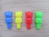100 Bear Shape Kids Whistles with Neck Straps Mixed Color