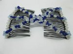12X Stretch Beaded Double Magic Clip Hair Combs Mixed