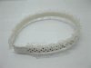 24X New White Black Dot Head Band Hairband with Lace Trim