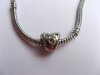 10 Alloy European Heart Thread Beads ac-sp332 10 Alloy European Heart Thread Beads ac-sp332