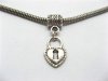 50 Silver Charms Fit European Beads with Heart ac-sp450 50 Silver Charms Fit European Beads with Heart ac-sp450