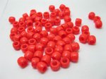 2000 New Plastic Red Barrel Pony Beads 6x8mm