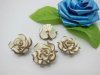 195 Coffee White Fimo Rose Flower Beads Jewellery Findings 2cm