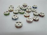 20Pcs Rhinestone Rondelle Spacers Beads 6x3mm Mixed