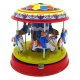 1X Tin Wind up Merry-Go-Round Clockwork Spring Toy