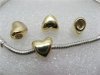 10 Golden Plated Heart Thread European Beads