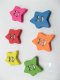 300 Smile Face Star Wooden Beads Mixed Color