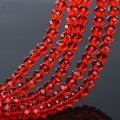 10Strand x 95Pcs Red Rondelle Faceted Crystal Beads 6mm