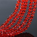 10Strand x 95Pcs Red Rondelle Faceted Crystal Beads 6mm