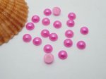 5000Pcs 6mm Fuschia Semi-Circle Simulated Pearl Bead Flatback