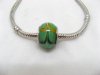 100 Light Green Murano Round Glass European Beads be-g343 100 Light Green Murano Round Glass European Beads be-g343
