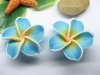 20 Sky Blue Fimo Beads Frangipani Jewellery Finding 4.2cm