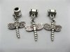50 Metal European Beads With Dragonfly Dangle ac-sp499