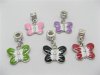 50 Enamel European Beads with Butterfly pa-m70 50 Enamel European Beads with Butterfly pa-m70