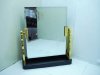 1X Golden Dresser Beauty Makeup Mirror 19.5x24cm 1X Golden Dresser Beauty Makeup Mirror 19.5x24cm