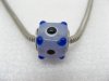 50 Purple Murano Cubic Glass European Beads With Blue Dots 50 Purple Murano Cubic Glass European Beads With Blue Dots