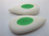 48Pcs (24Pairs) White&Green Erasers Teardrop Shape