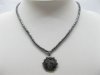 24 Fashion Hematite Necklaces with Sun God Pendant