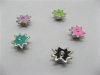 20 Metal Enamel Star Thread European Beads