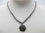 24 Fashion Hematite Necklaces with Sun God Pendant