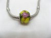 100 Yellow Murano Rose Flower Round European Glass Beads 100 Yellow Murano Rose Flower Round European Glass Beads