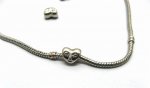 10 Metal Love Heart Thread European Beads ac-sp558
