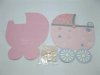 5PackX 30Sets Carriage Baby Shower Invitation W/ Envelope