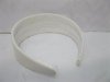 12Pcs New White Wide Hairbands Leather Cover