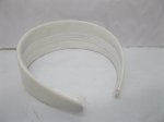 12Pcs New White Wide Hairbands Leather Cover