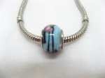 100 Skyblue Murano Flower Round Glass European Beads be-g344