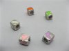 20 Metal Cube Enamel Thread European Beads