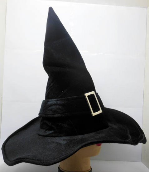 5X Black Witch Hat with Buckle Costume Party Favor - Click Image to Close