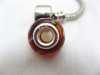 4Pcs Coffee Murano Round Glass European Beads 925 Sterling Silve 4Pcs Coffee Murano Round Glass European Beads 925 Sterling Silve
