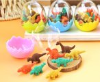 24Pcs Novelty Dinosaur Egg Erasers Mixed