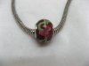 100 Red Glass Pandora Beads with Flower
