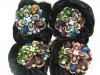 12pcs Chic Designer Hair Clips,Rhinestone Floral Clips