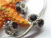 20 Thread European Beads with Dark Purple Rhinestone