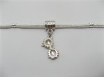 20 Alloy European Thread Beads with Glasses Dangle