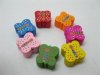 200Pcs Butterfly Wooden Beads Mixed Color 14mm