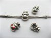 20 Nickel Plated European Thread Beads With Rhinestone